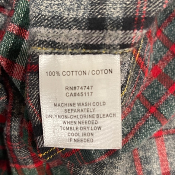 Redhead Plaid Heavier Flannel Shirt Mens XL Long Sleeve Holiday Winter Gray Red - Picture 6 of 7